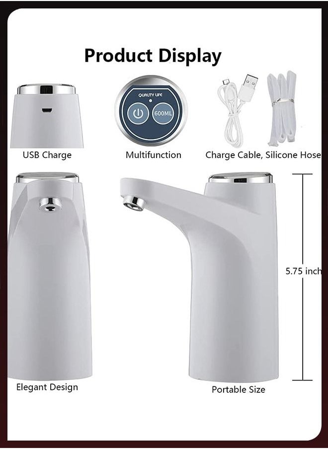 Toshionics Chargeable Electric Smart Universal Portable Water Drinking Bottle Dispenser Pump for 3 to 5 Gallon with Large Capacity Battery Micro USB Charging Use in Home Kitchen Office Living Room  - Image 4