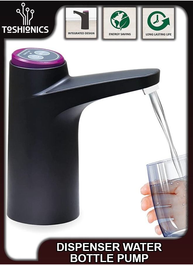Toshionics Chargeable Electric Smart Universal Portable Water Drinking Bottle Dispenser Pump for 3 to 5 Gallon with Large Capacity Battery Micro USB Charging Use in Home Kitchen Office Living Room  - Image 1