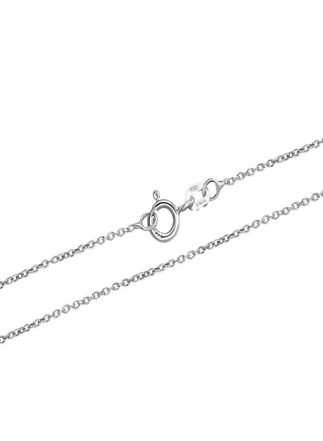 ايرافيدا قلادة من الفضة الإسترليني عيار 925 بتصميم بيضاوي بسيط من إيرافيدا، بقطر 0.75 مم، وسلسلة كابل بطول 18 بوصة. - Image 1