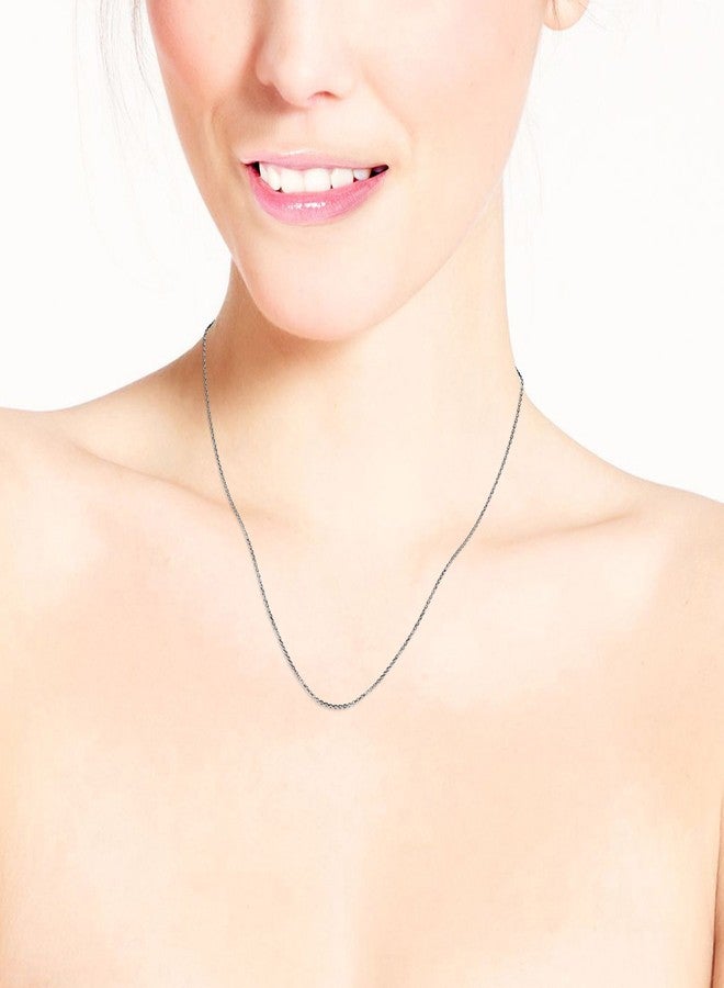 ايرافيدا قلادة من الفضة الإسترليني عيار 925 بتصميم بيضاوي بسيط من إيرافيدا، بقطر 0.75 مم، وسلسلة كابل بطول 18 بوصة. - Image 2