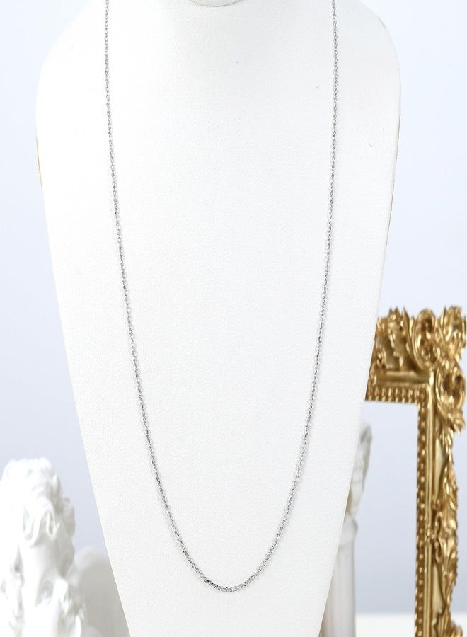 ايرافيدا قلادة من الفضة الإسترليني عيار 925 بتصميم بيضاوي بسيط من إيرافيدا، بقطر 0.75 مم، وسلسلة كابل بطول 18 بوصة. - Image 3