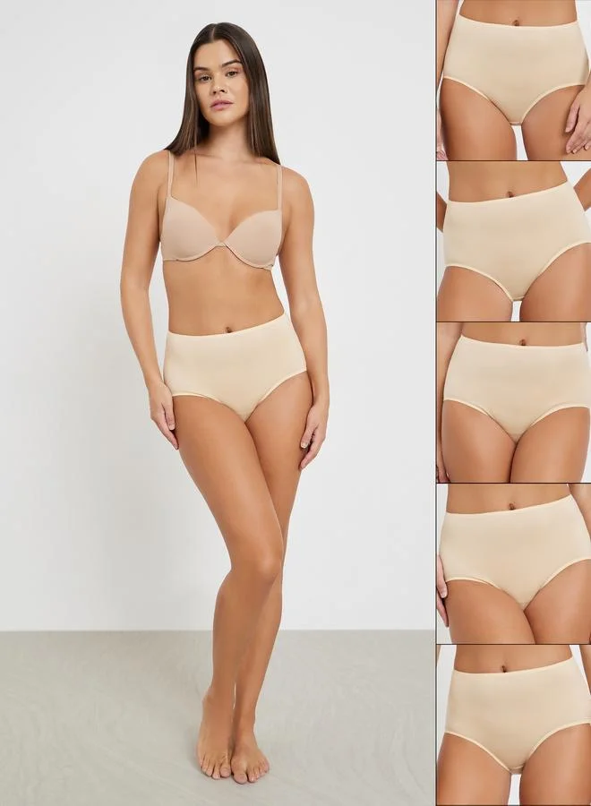 Styli Styli Pack of 5 - Cotton Solid Full Briefs