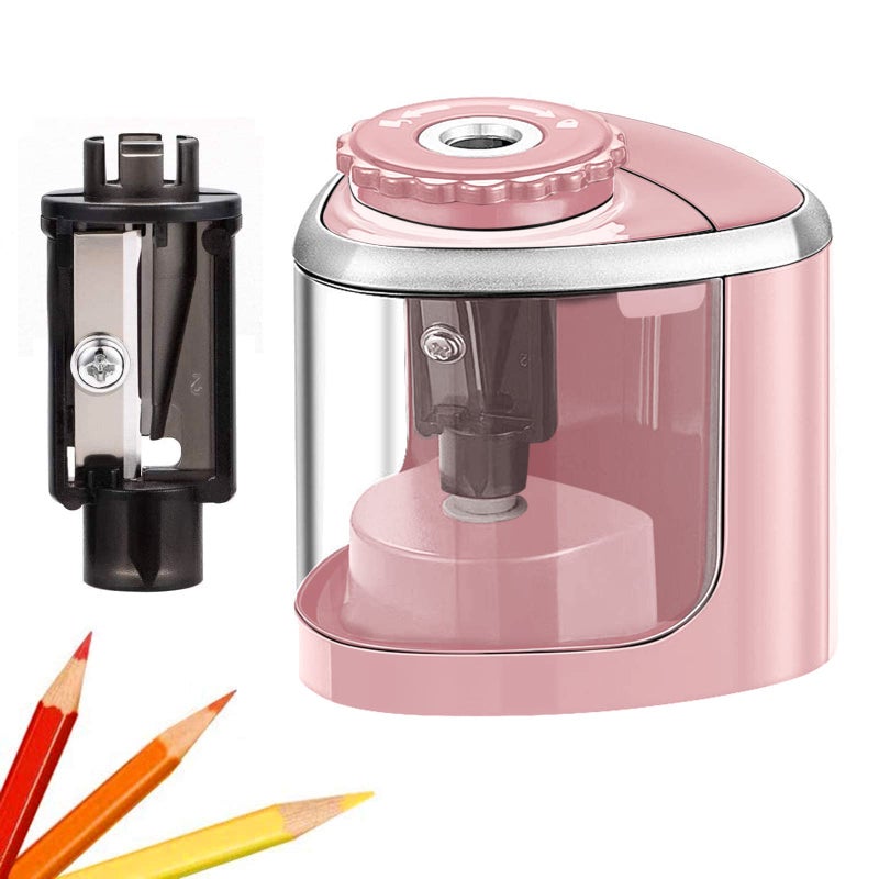 Aogwat Pencil Sharpener Electric Pencil Sharpener for Kids, Blade to Fast Sharpen, Suitable for No.2/School/Classroom/Office/Home (Pink) - Image 1
