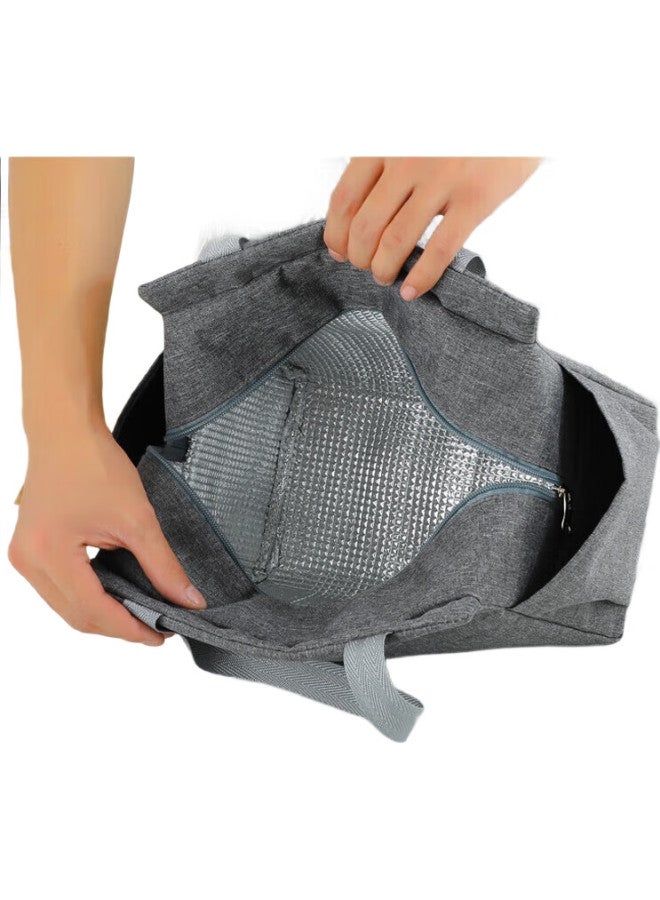 Mengting Double-Layer Aluminum Foil Insulated Bag, Picnic Bag, Lunch Box Bag, Meal Bag, Student Lunch Bag, Waterproof Thickened Food Bag - Image 3