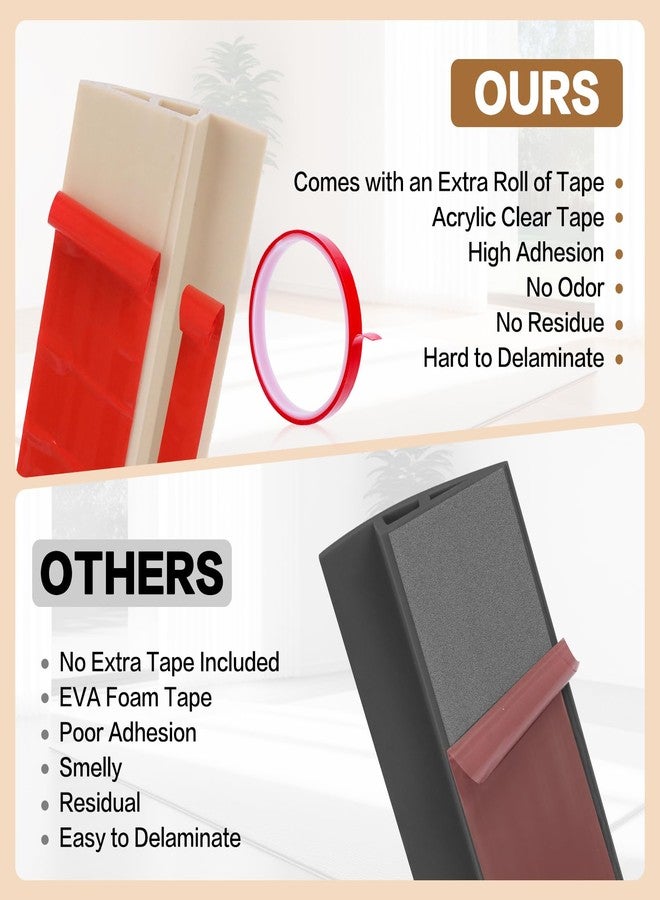 DBHXXMB-HH Floor Transition Strip Vinyl Door Threshold Ramp Self Adhesive Carpet Edging Strip Doorway Edge Trim, Overlap Edge Reducer for Laminate Carpet, Floor, Tile (Light Yellow Grain, 1/5" to 2/5", 3.3Ft) - Image 3