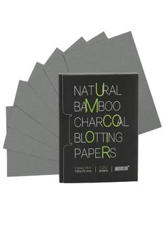 MIRUCOO 100 Count Natural Bamboo Charcoal Blotting Papers Organic Facial Oil Absorbing Sheets for Oily Skin Care Daily Oil Control Linen Tissues 100 PCSPK 1 PK 