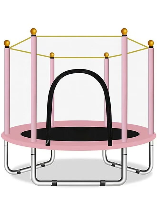 Hihonor Children's Mini Trampoline, Garden Trampoline with Safety Net, Indoor/outdoor Toy Trampoline (Pink)  - Image 1