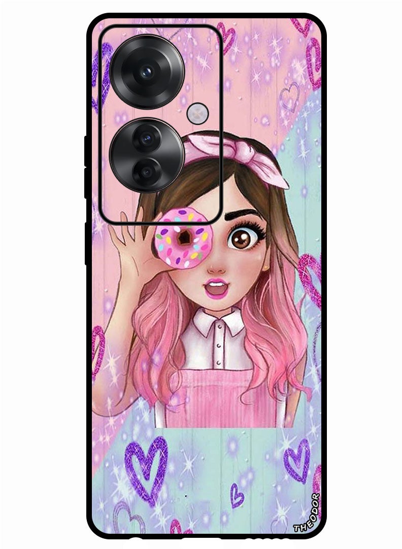 Theodor Protective Case Anti Scratch Shock Proof Bumper Cover For Oppo Reno 11F Donut Love - Image 1