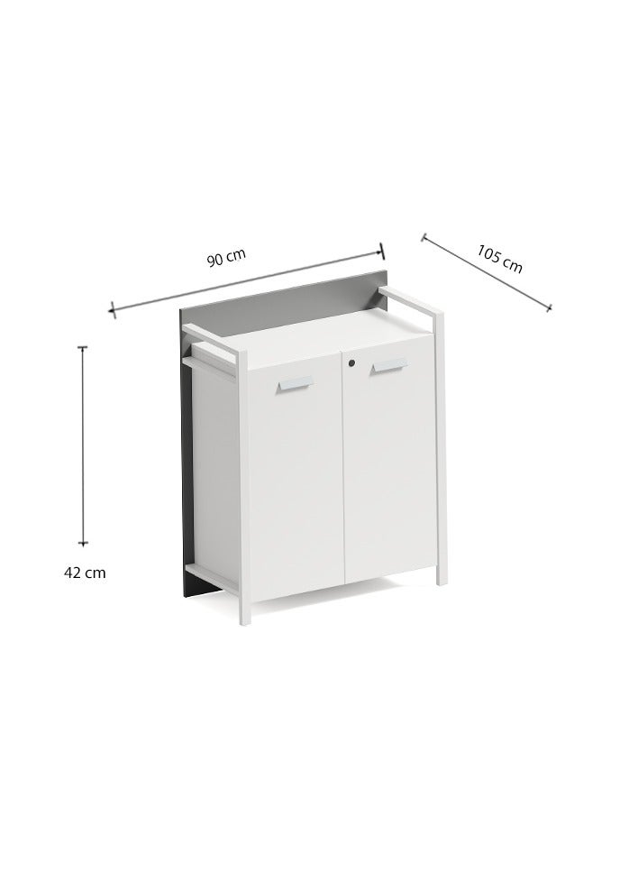 Neo Front Medium Size Two Door Home Office Cabinet File Storage Cabinet with Lock TC-ZW099 - Image 3