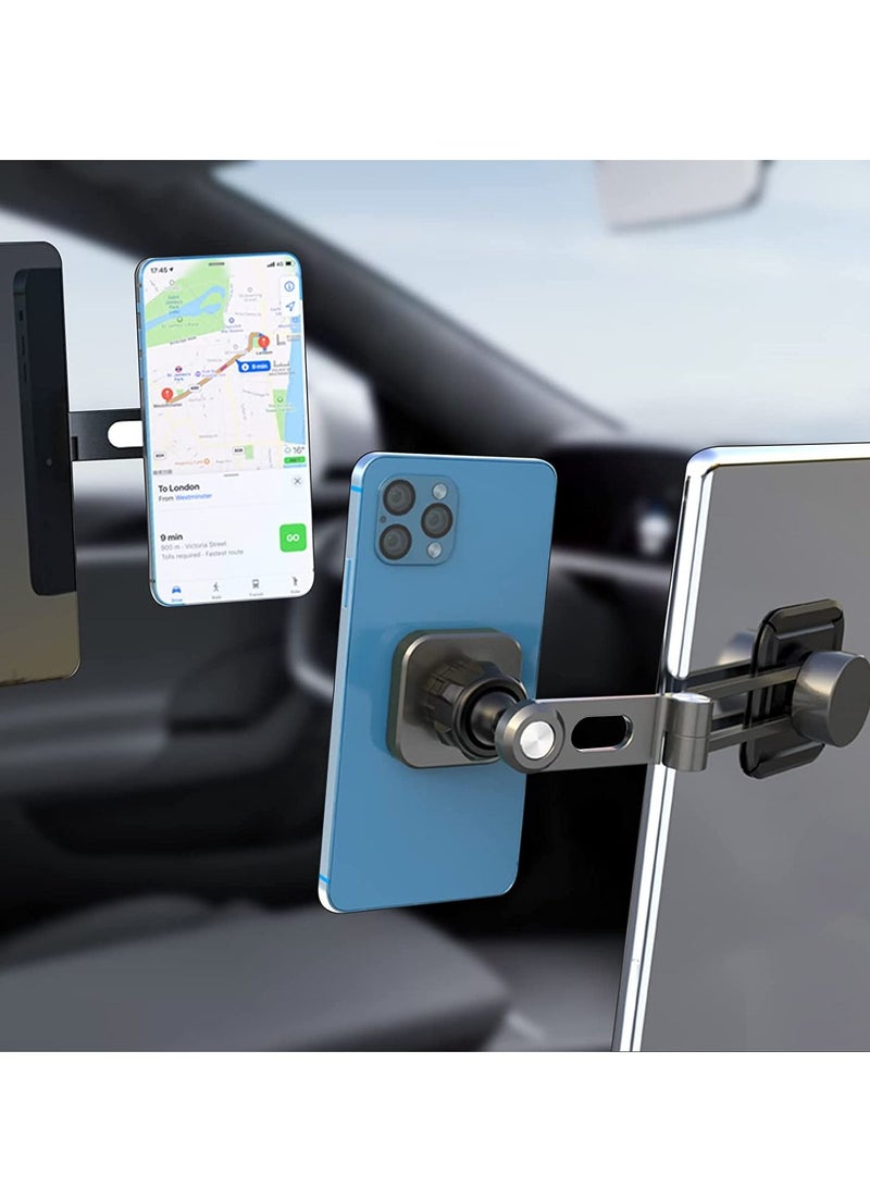 SYOSI Car Magnetic Phone Holder Fit for Tesla Model 3/Y Auto Phone Mount Folding Hiddens Bracket Compatible With Magsafe Cellphone 360° Rotation Invisible Support Gift for Man Woman - Image 3