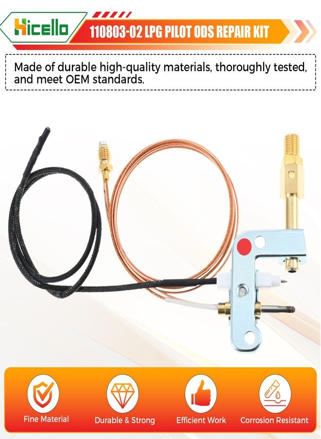 Hicello 110803-02 LPG Pilot ODS Repair Kit for DESA Vent-Free Propane Heaters & Fireplaces - Replacement Pilot Bracket, Thermocouple & Igniter Wire - Compatible with GP30, GWP30, WMP20T & More - Image 3