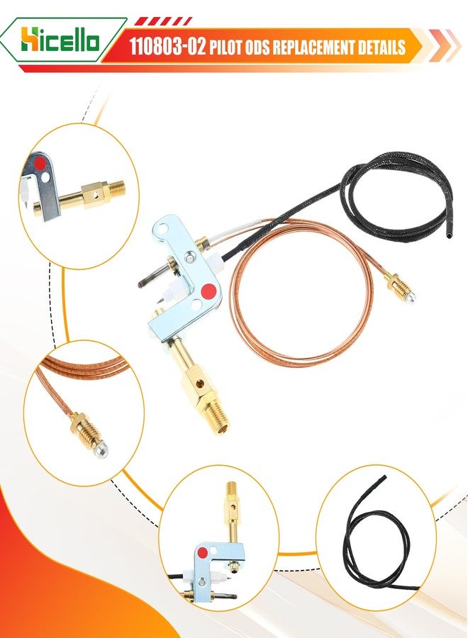 Hicello 110803-02 LPG Pilot ODS Repair Kit for DESA Vent-Free Propane Heaters & Fireplaces - Replacement Pilot Bracket, Thermocouple & Igniter Wire - Compatible with GP30, GWP30, WMP20T & More - Image 2