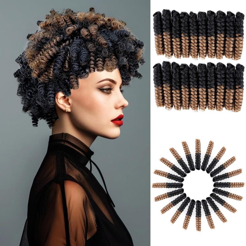 BECUS 3Packs 20inch Short Crochet Braids Hair Extension for Black Women Diameter12mm Tapered Cut Wand Hair Extensions1B27
