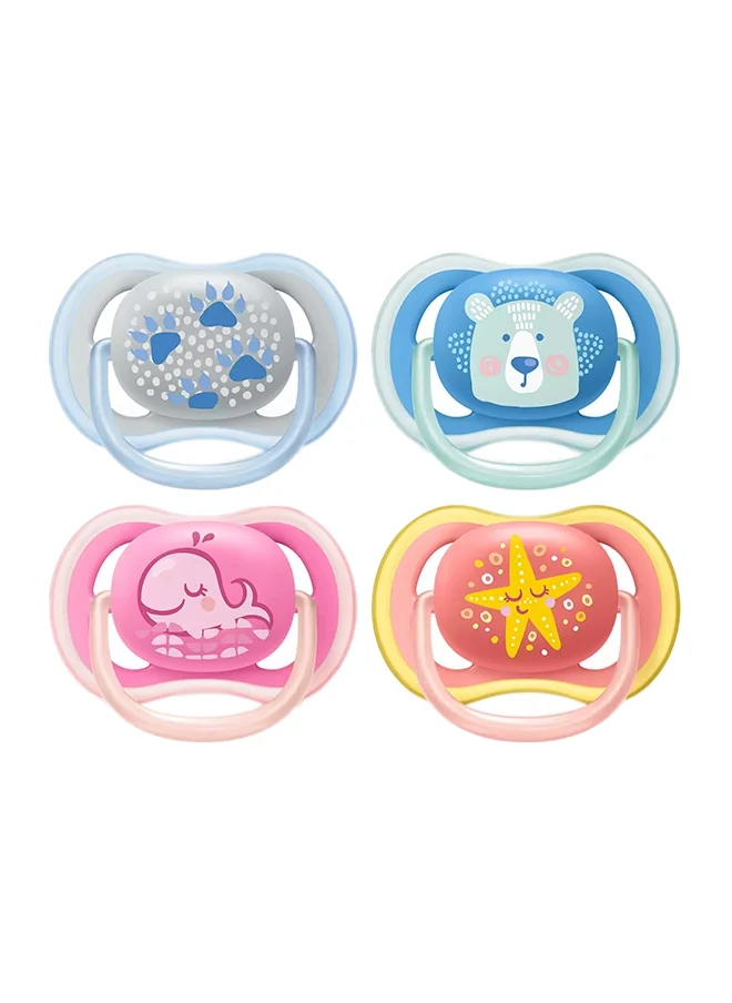 PHILIPS AVENT Ultra Air Free - Flow Pacifier, Soother, 6 - 18 Months , Mixed, Deco, 2 Count, Scf085, 06