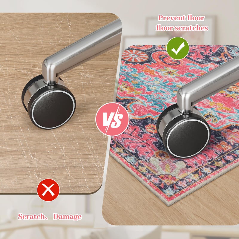 Anidaroel Office Chair Mat for Hardwood Floor, 36"x48" Office Rug for Rolling Chair, Desk Floor Mats for Office Chair, Anti-Slip Computer Gaming Chair Mat, Easy to Roll, Fuchsia/Multi - Image 4