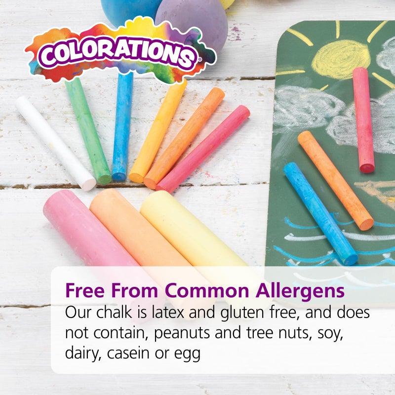Colorations Sidewalk Chalk – 50pc 4” x 1” Washable, Bright Colored Chalk Set – Fun Kid Art Colors & Patterns – Draw on Classroom Chalkboard or Outdoor Playground – Jumbo Bulk - Image 2