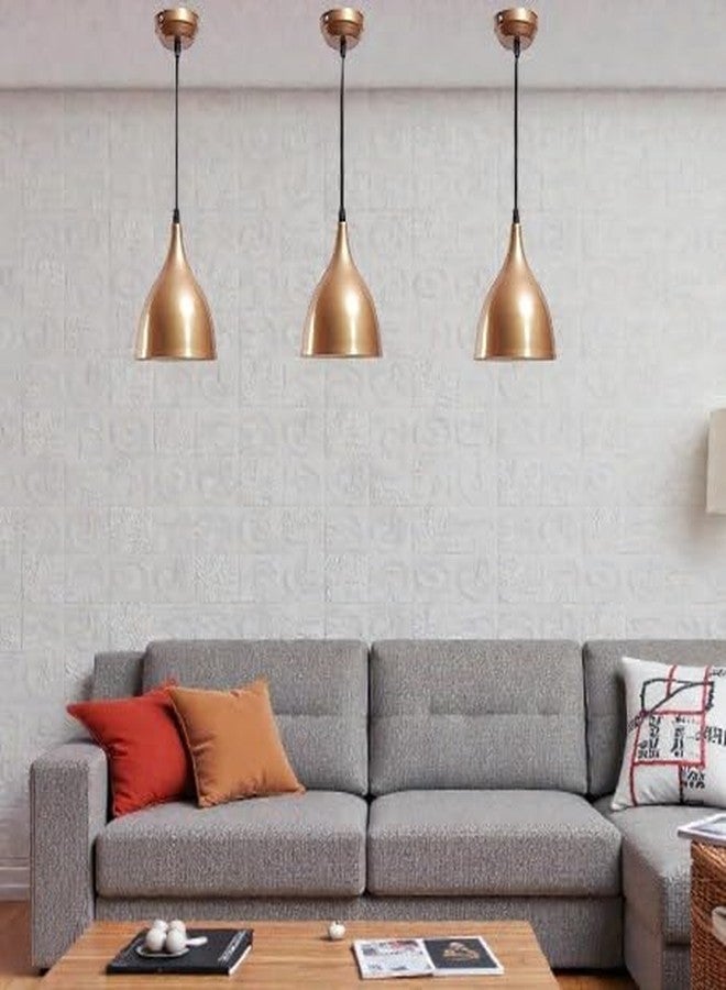 Areezo Modern Decorative Hanging Pendant Light for Living Room, Dining Area, Kitchen Island, Bedroom & Home Décor (21 Gold, Pack of 3) - Image 1
