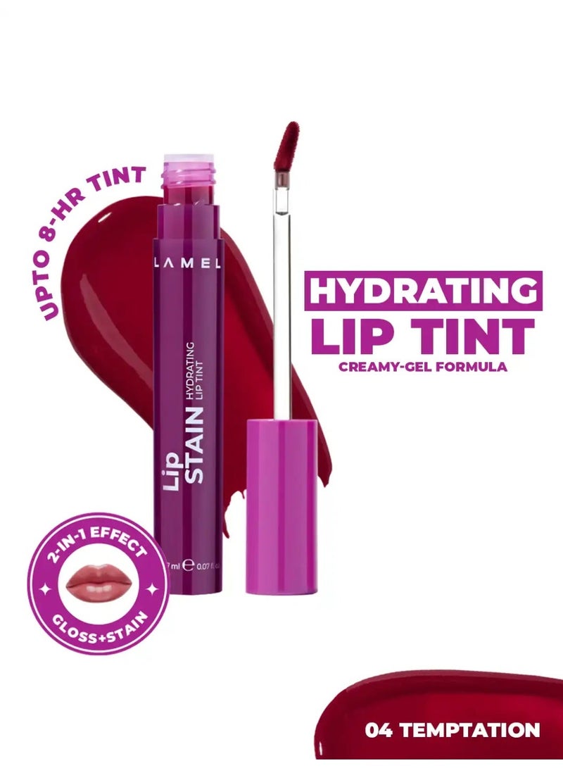Lamel Lip Stain Hydrating Lip Tint 04 Temptation 2.7ml - Image 3
