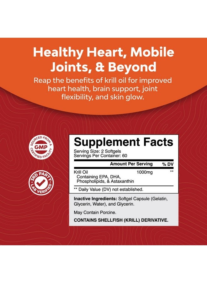 Natures Craft Antarctic Krill Oil 1000Mg Softgels High Absorption Krill Oil Omega 3 Fatty Acid Supplement With Potent Epa Dha Astaxanthin And Phospholipids Wild Caught Burpless Fish Oil Omega 3 Supplement  - Image 3