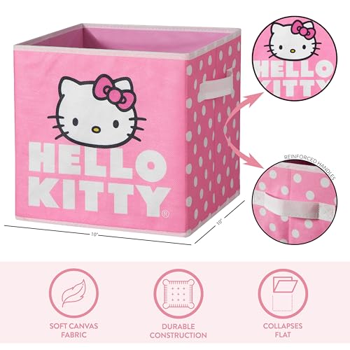 Idea Nuova Hello Kitty Set of 2 Durable Storage Cubes with Handles, 10"x10"x10" Cubes - Image 3