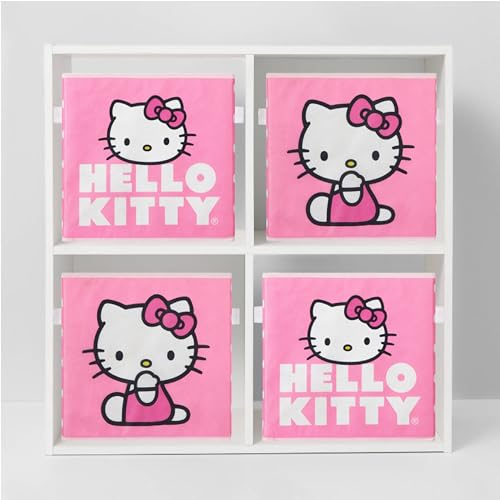 Idea Nuova Hello Kitty Set of 2 Durable Storage Cubes with Handles, 10"x10"x10" Cubes - Image 5