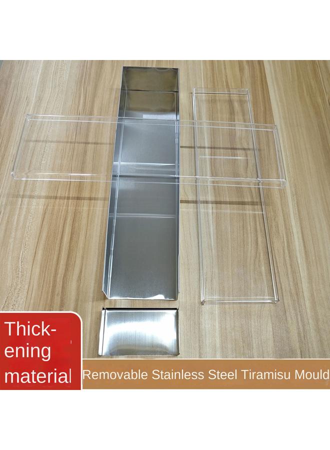 Bluejw Rectangular Tiramisu Mold Mousse Cake Making Container Stainless Steel Ice Powder Stall Tray Baking Dessert - Image 5