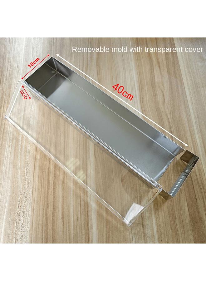 Bluejw Rectangular Tiramisu Mold Mousse Cake Making Container Stainless Steel Ice Powder Stall Tray Baking Dessert - Image 1