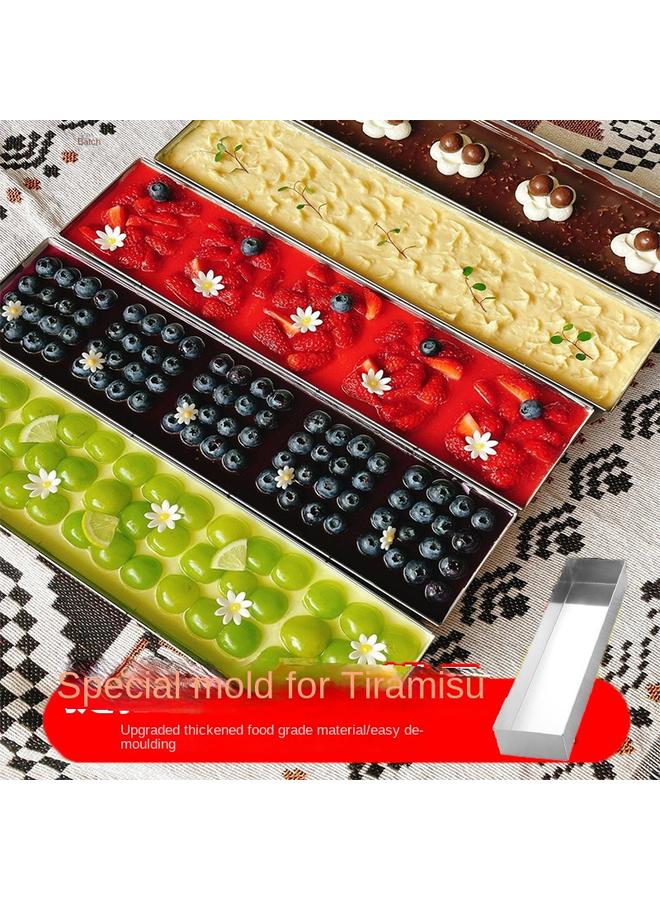 Bluejw Rectangular Tiramisu Mold Mousse Cake Making Container Stainless Steel Ice Powder Stall Tray Baking Dessert - Image 2