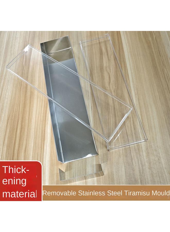 Bluejw Rectangular Tiramisu Mold Mousse Cake Making Container Stainless Steel Ice Powder Stall Tray Baking Dessert - Image 4