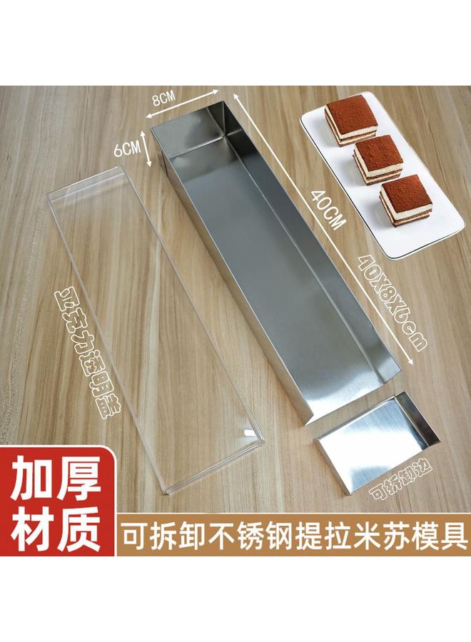 Bluejw Rectangular Tiramisu Mold Mousse Cake Making Container Stainless Steel Ice Powder Stall Tray Baking Dessert - Image 3