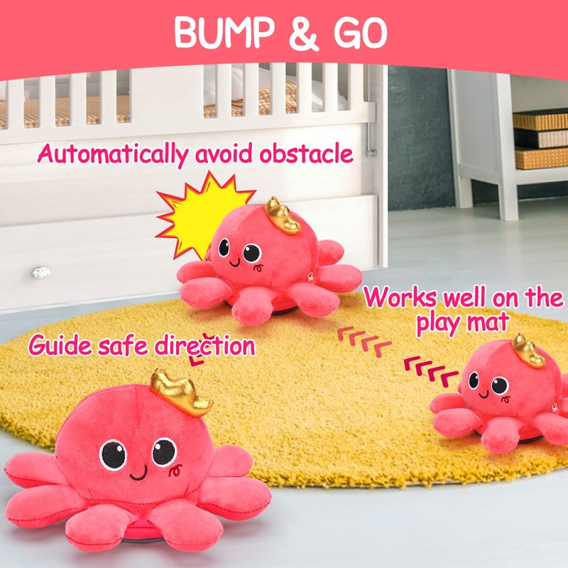 Tsomtto Baby Crawling & Walking Toys Musical Plush Octopus Light up Voice Control Dancing 1 Year Old Girls Toy Music Sensory Toddler Toys 0-6 6-12 Months Learning Development Newborn Baby Girl Birthday Gifts - Image 4