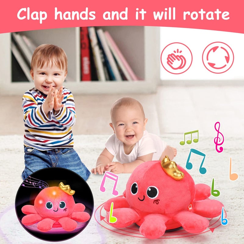 Tsomtto Baby Crawling & Walking Toys Musical Plush Octopus Light up Voice Control Dancing 1 Year Old Girls Toy Music Sensory Toddler Toys 0-6 6-12 Months Learning Development Newborn Baby Girl Birthday Gifts - Image 3