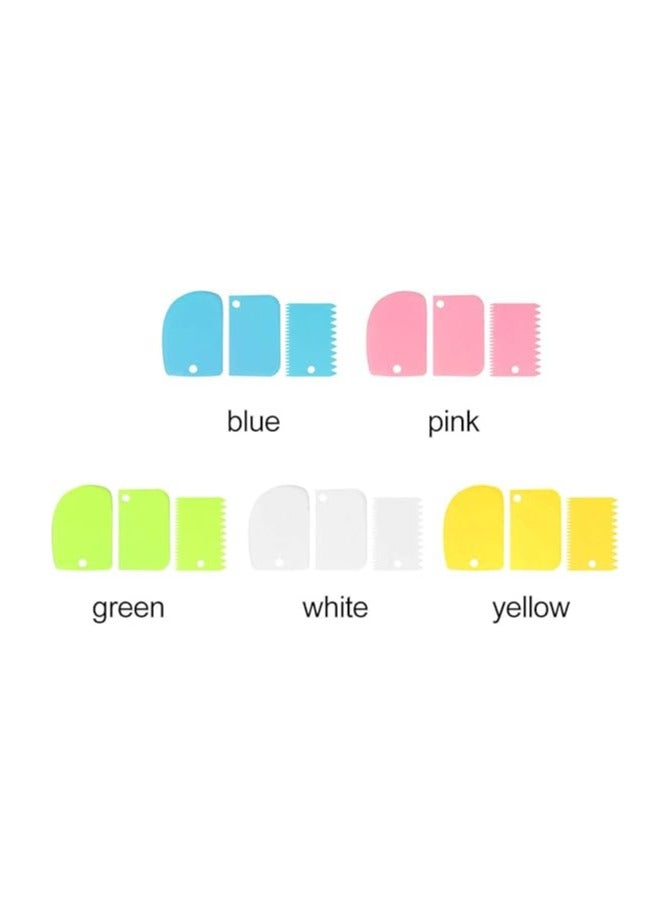 GEZICHTA Cake Cream Scraper 3pcs/set Pastry Tools sy Clean Home Kitchen Dough Fondant Baking Spatula Teeth Edge Irregular Sther Hanging Hole Slicer Cutters(Pink) - Image 3