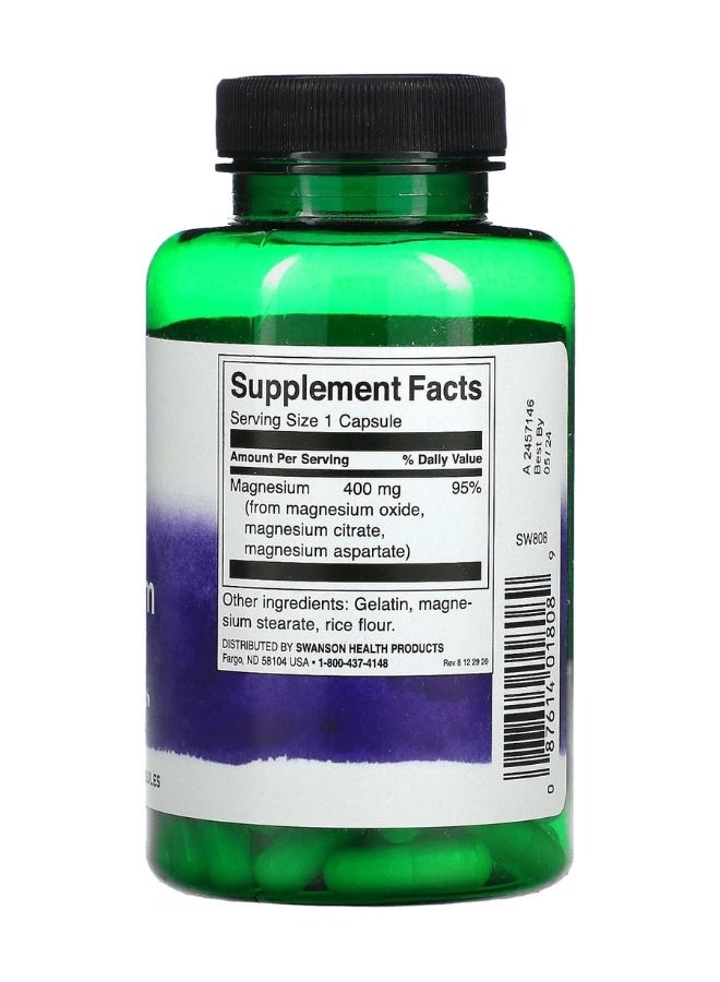 Swanson Triple Magnesium Complex 400mg 100caps - Image 1