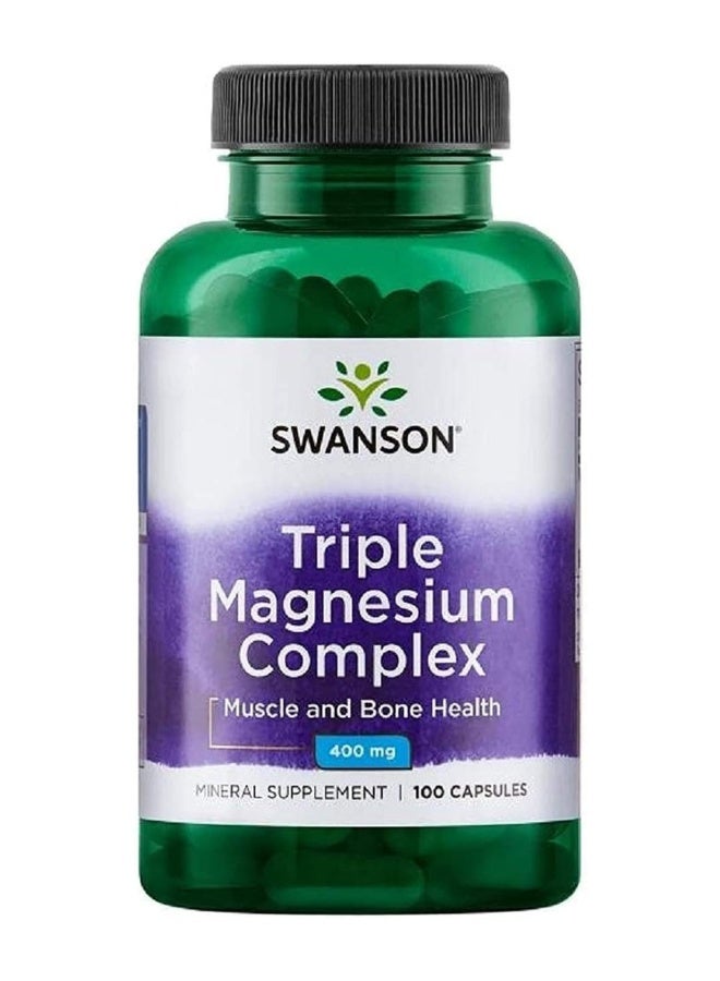 Swanson Triple Magnesium Complex 400mg 100caps - Image 2