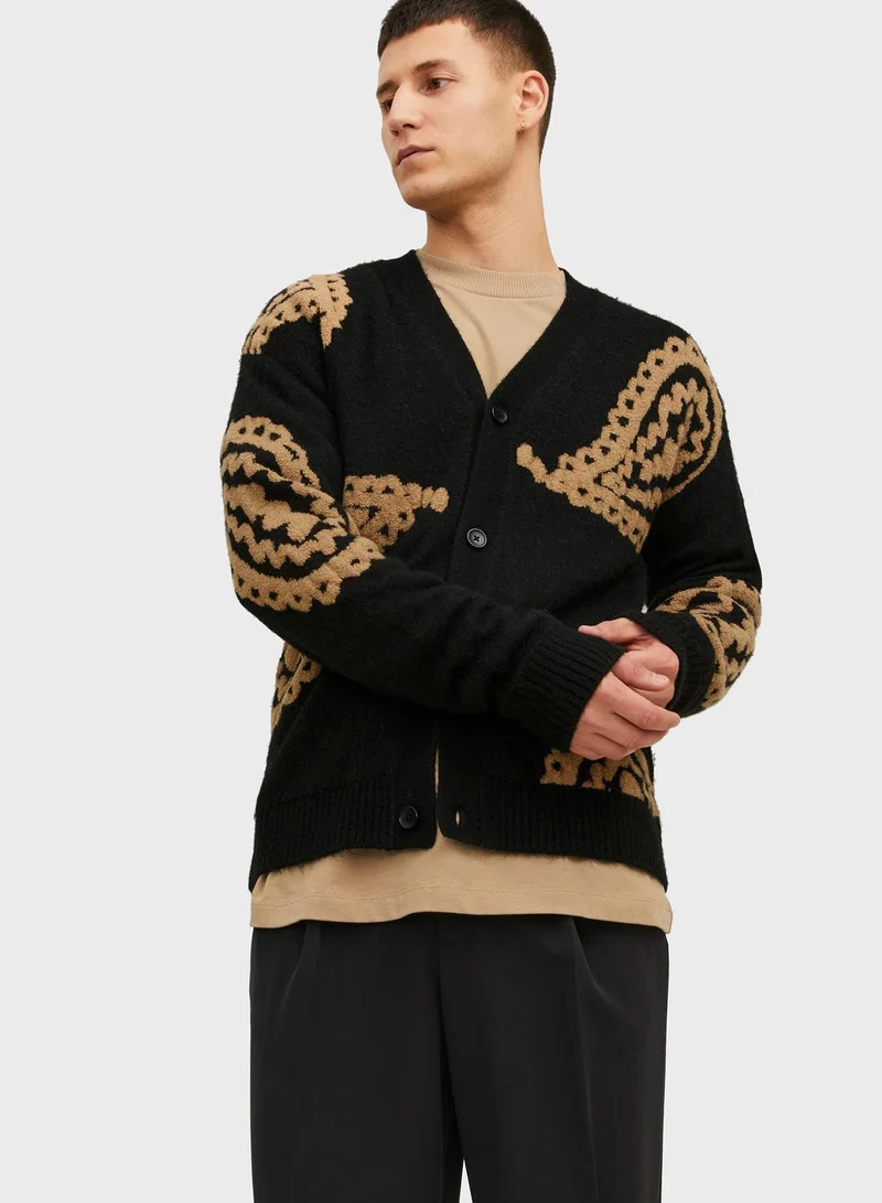 JACK & JONES Ollie Knitted Jacquard Cardigan