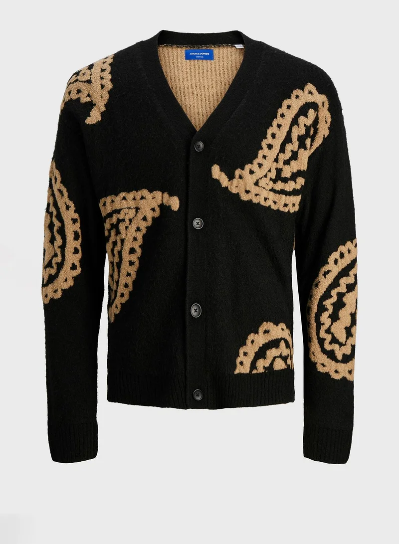 JACK & JONES Ollie Knitted Jacquard Cardigan