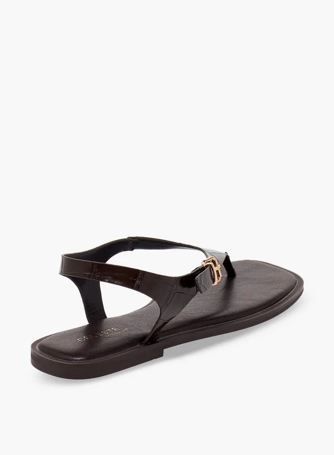 Celeste BROWN Women Textured Buckle Strap Sandals for Women | Best Price UAE