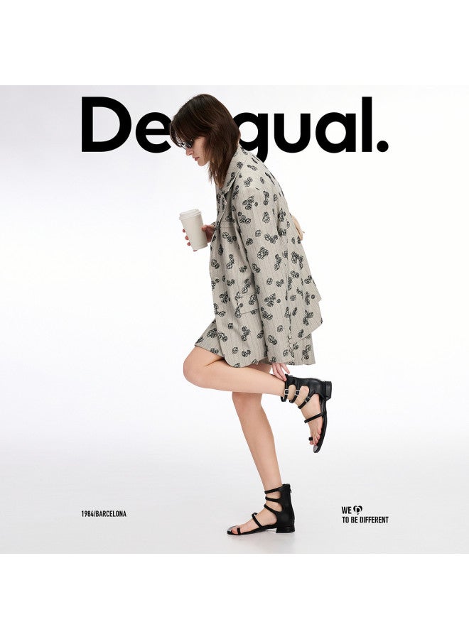 DESIGUAL 25 سترة كاردigan فضفاضة مزخرفة بالأزهار مخططة جديدة لربيع/صيف - Image 2