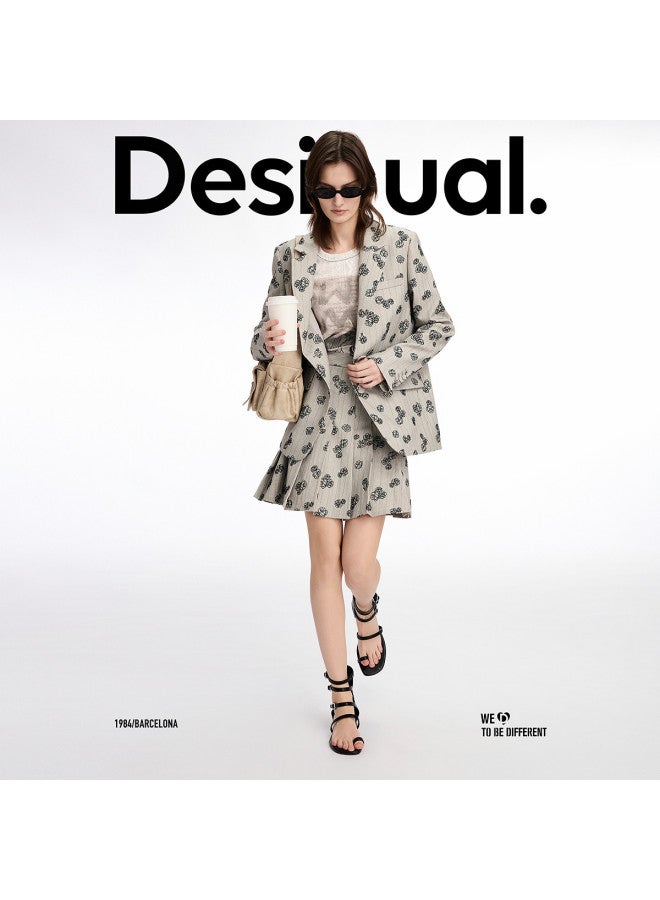 DESIGUAL 25 سترة كاردigan فضفاضة مزخرفة بالأزهار مخططة جديدة لربيع/صيف - Image 4
