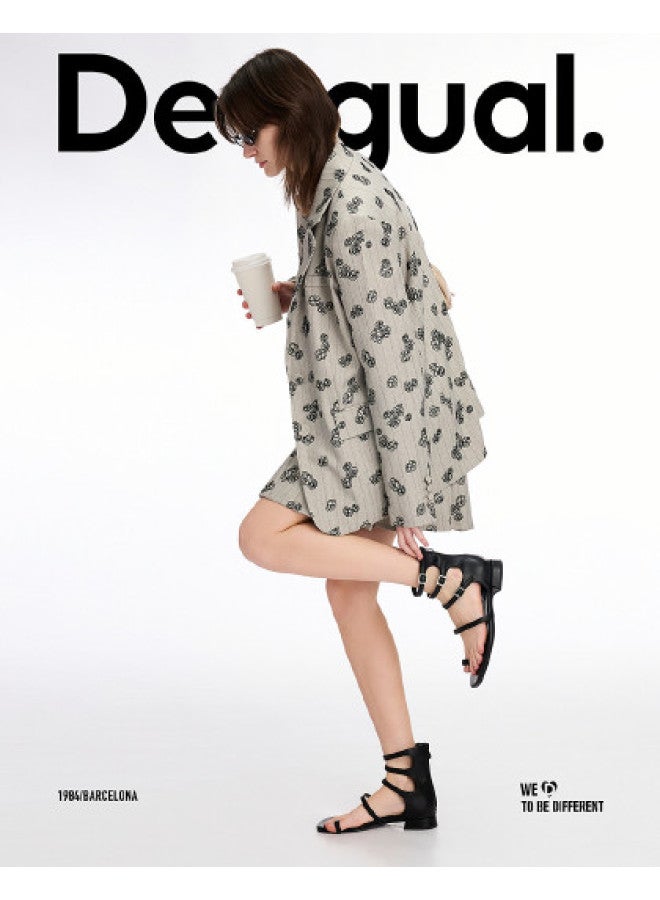 DESIGUAL 25 سترة كاردigan فضفاضة مزخرفة بالأزهار مخططة جديدة لربيع/صيف - Image 1