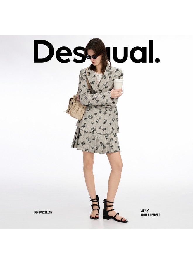 DESIGUAL 25 سترة كاردigan فضفاضة مزخرفة بالأزهار مخططة جديدة لربيع/صيف - Image 5