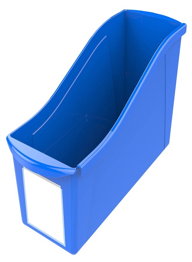 Storex Large Book Bin, 14 x 5 x 7, Case of 6, Blue (71115U06C) - Image 2
