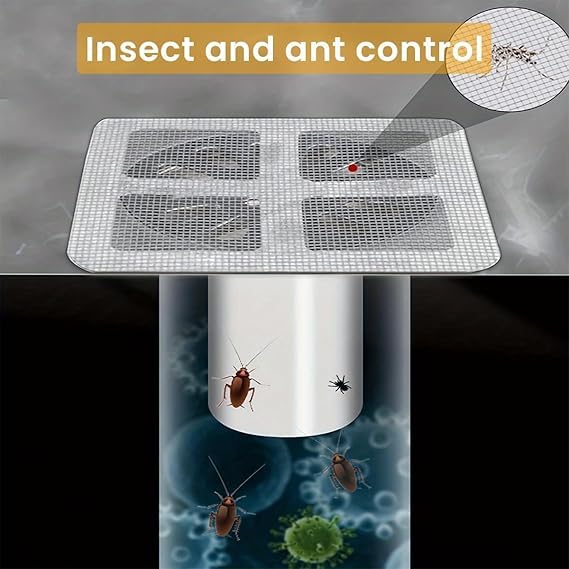 CHANT HARI CHANT HARI Disposable Shower Drain Hair Catcher Square Shower Drain Sticker Kitchen Sink Drain Strainer Disposable Clean Rust Shower Waterproof Mesh Stickers for Bathroom Accessories 10Pcs  - Image 3