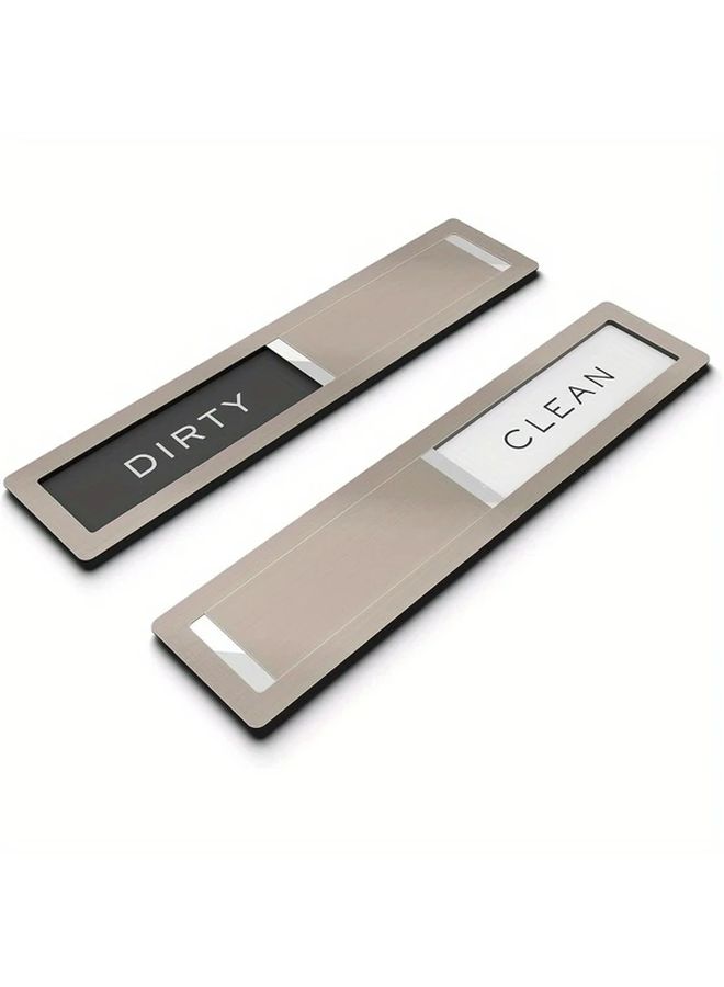 Dishwasher Clean Dirty Sign Silvery Stainless Steel Acrylic With Extra Adhesive Tape - Image 5