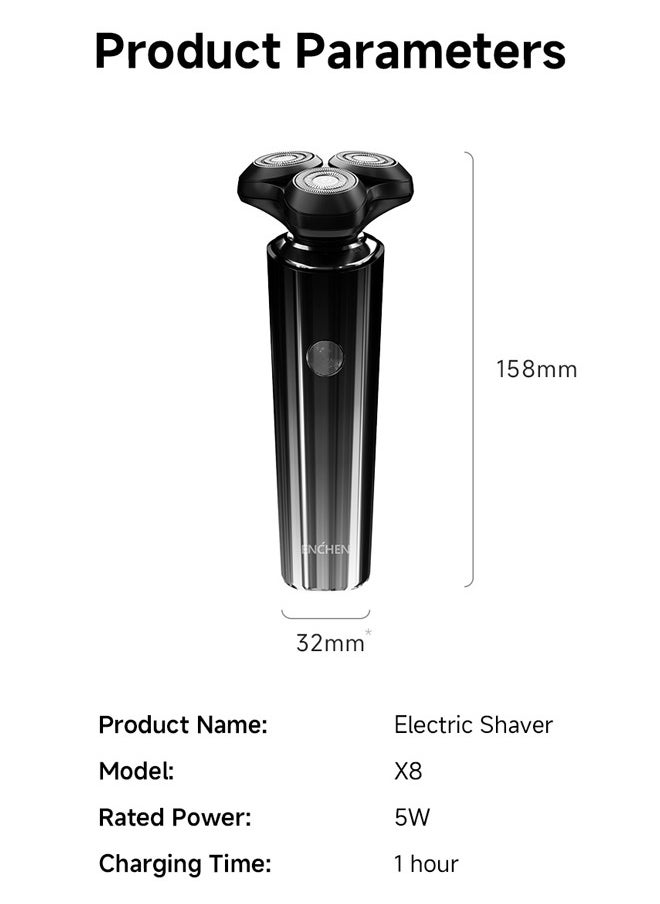 ENCHEN - Electric Shaver X8 Waterproof 3D Floating Beard USB Type-C Rechargeable Wet-Dry Dual Use Professional Razor - Image 1