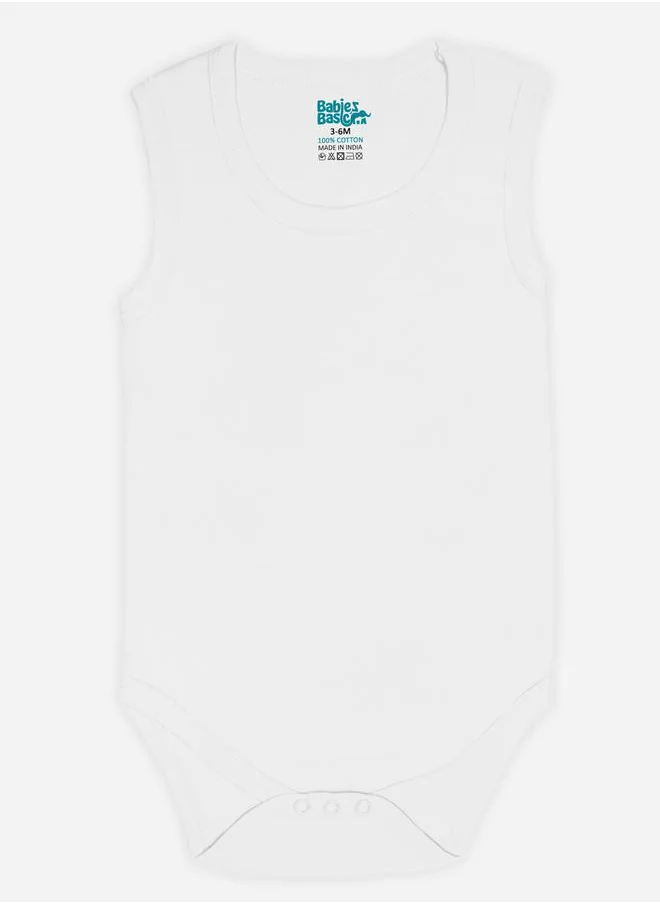 Babies Basic Pack of 6 - Solid Combed Cotton Sleeveless Bodysuit