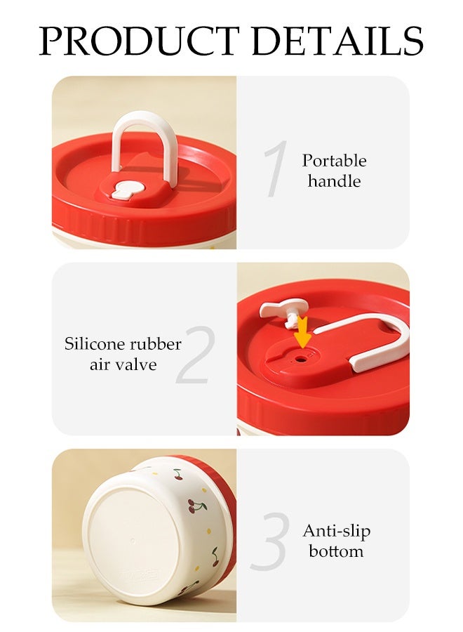 DUNISO صندوق غداء معزول من الفولاذ المقاوم للصدأ مجموعة صناديق بنتو مقاومة للتسرب مع حقيبة غداء 2 طبقات صناديق بنتو متكاملة محمولة حاوية طعام مقاومة للتسرب صندوق غداء قابل لإعادة الاستخدام للمدرسة المكتب التخييم في الهواء الطلق، آمن للاستخدام في الميكروويف - Image 5