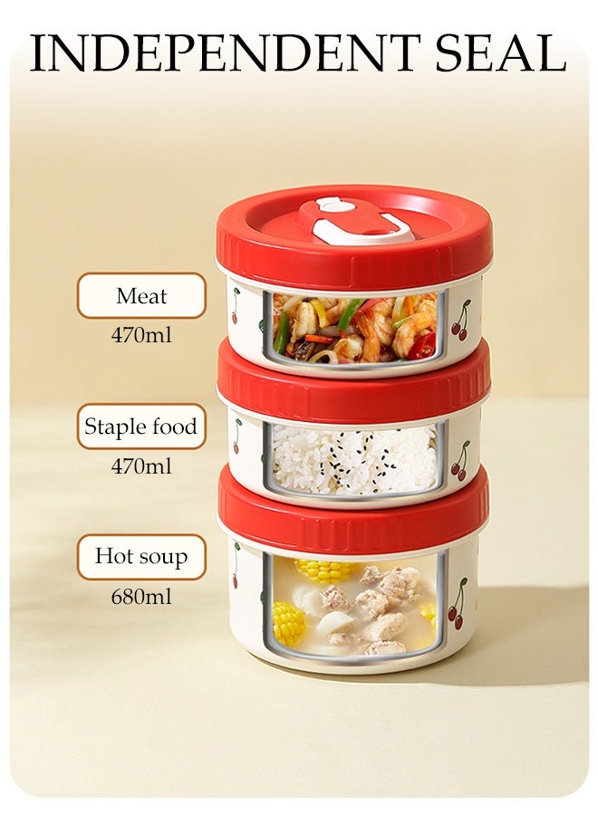 DUNISO صندوق غداء معزول من الفولاذ المقاوم للصدأ مجموعة صناديق بنتو مقاومة للتسرب مع حقيبة غداء 2 طبقات صناديق بنتو متكاملة محمولة حاوية طعام مقاومة للتسرب صندوق غداء قابل لإعادة الاستخدام للمدرسة المكتب التخييم في الهواء الطلق، آمن للاستخدام في الميكروويف - Image 3