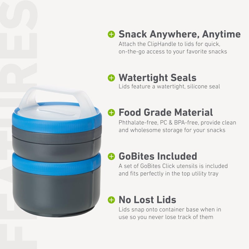 humangear STAX XL/Eat System | Modular Storage Container | Extra Large Stacking Container | BPA-Free, PC-Free, Phthalate-Free, Gray/Blue - Image 4